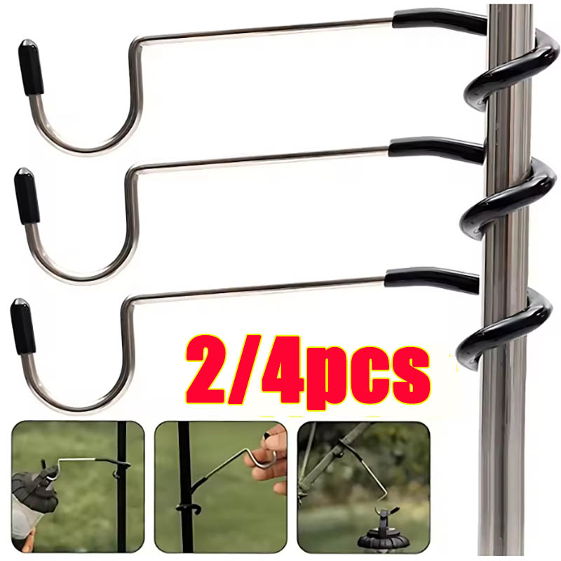 Hunting Camp Outdoor Supplies - ステンレス鋼ライトスタンドホルダーフックポータブルテントポールランプハンガー狩猟釣りランタンハンガーキャンプアウトドア用品
