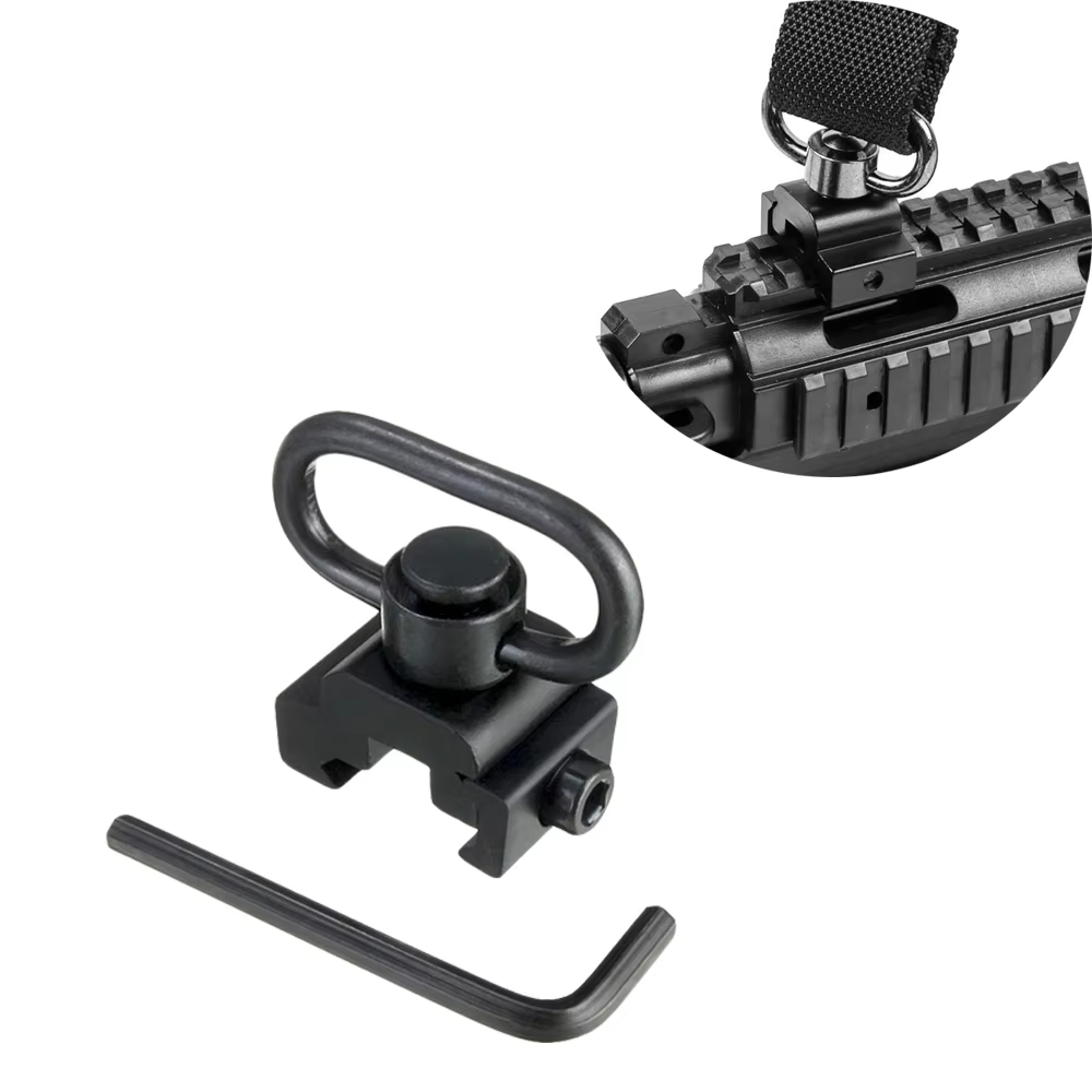Hunting Outdoor Stores - 20mm ピカティニーレール QD スリングスイベルマウントアダプター、1.25 インチクイックデタッチライフルストラップリング狩猟銃アクセサリー