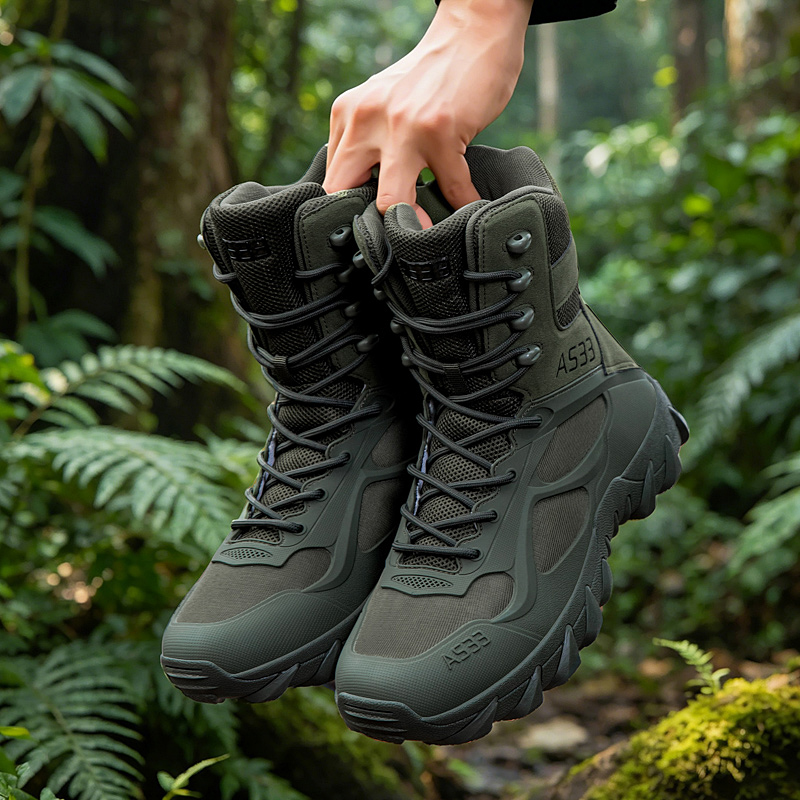 Hunting Outdoor Stores - 男性の戦術的なブーツカジュアル超軽量トレーニング安全作業防水屋外男性軍ブーツ迅速な応答足首狩猟ブーツ