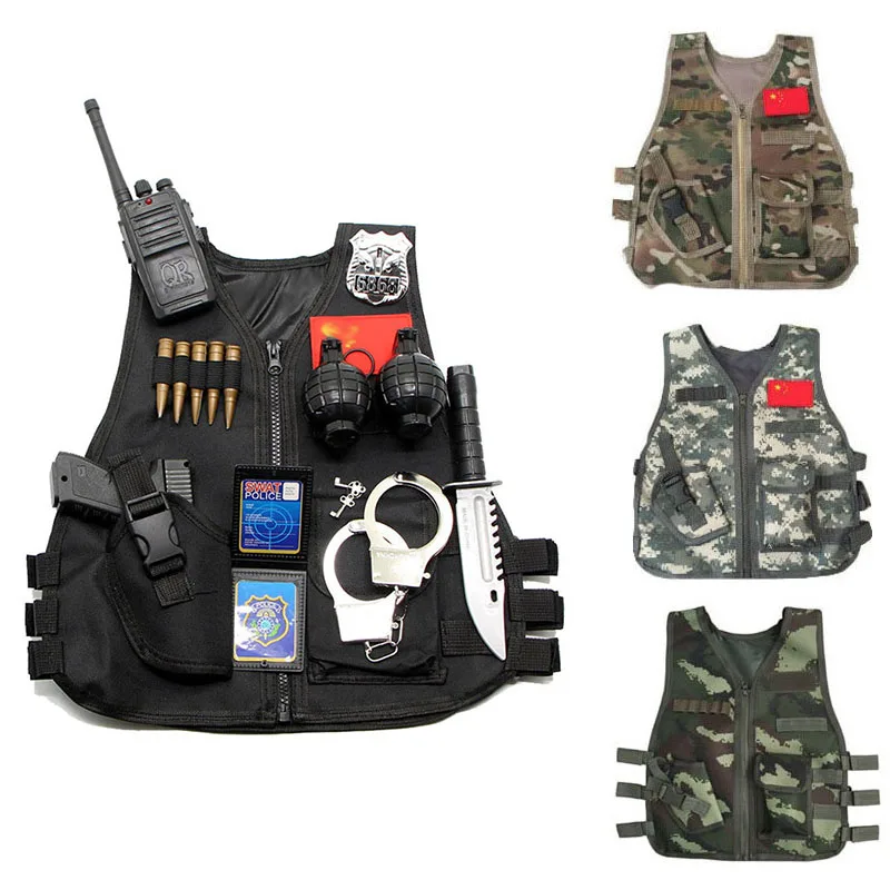 Hunting Outdoor Boys - CS-子供向けの戦術的なカモフラージュベスト,狩猟,コスプレ,釣り,男の子,女の子,アウトドア,ファン,衣類