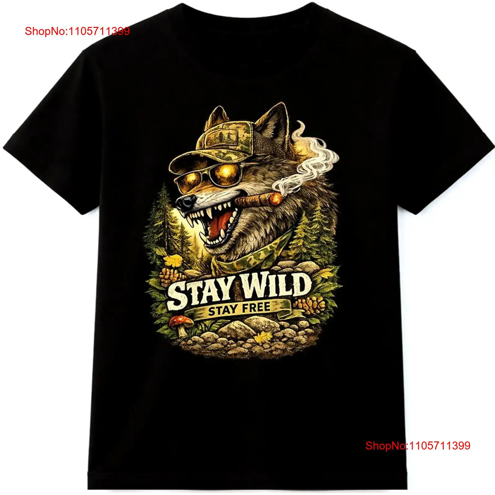 Wildman Hunting & Outdoor Vanderbijlpark - ウルフ T シャツ ステイ ワイルド フリー