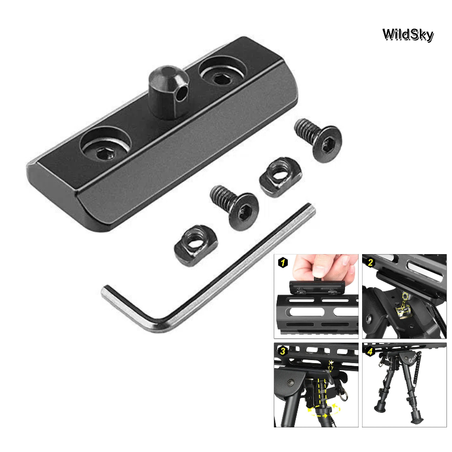 Bipod Rifle Mount - ワイルドスキー-ピカティニーハンドガードアダプター、m-lokマウントピカティニービポッド、スリングスタッド、ロープロファイルアクセサリー、Tナットネジ