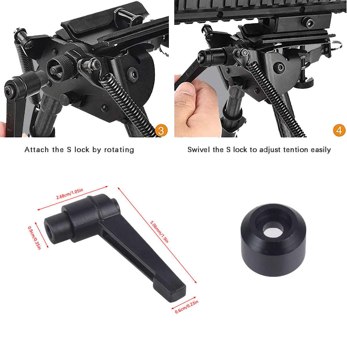 Bipod Rifle Mount - タクティカルクイックアジャスト,タクティカル,パイロットロック,ライフルマウント,ポッドアダプター,ハンティングガン
