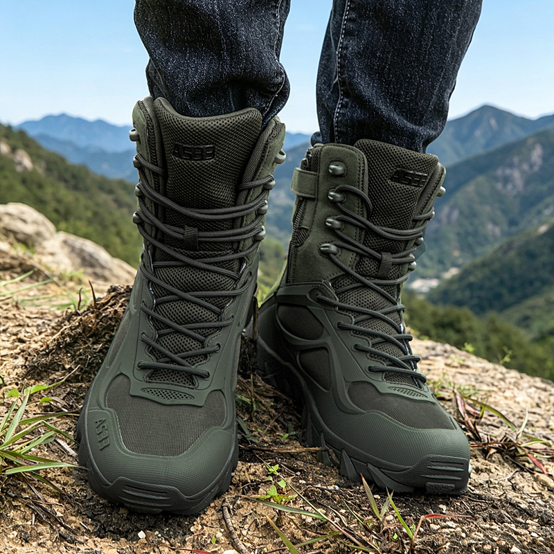 男性の戦術的なブーツカジュアル超軽量トレーニング安全作業防水 - Hunting Outdoor Stores のレビューと価格