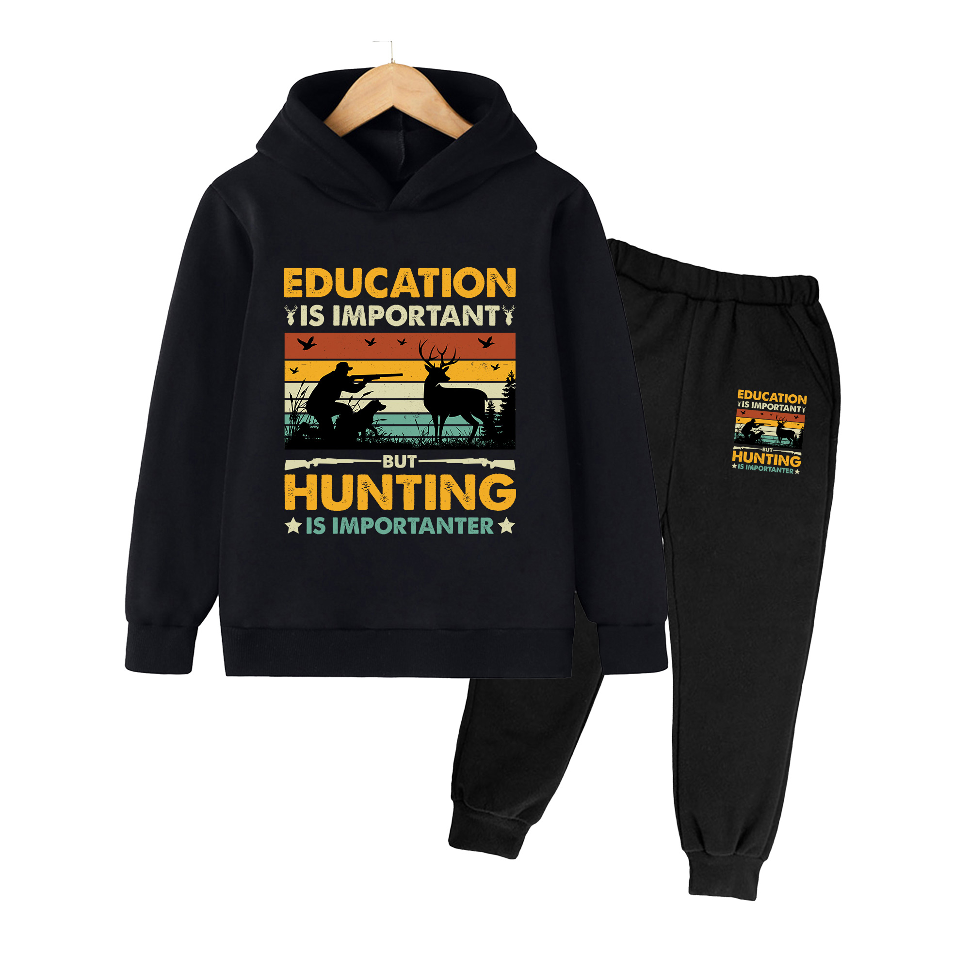 キッズ用フーディー＆スウェットパンツセット、ヴィンテージハン - Hunting Outdoor Boys のレビューと価格
