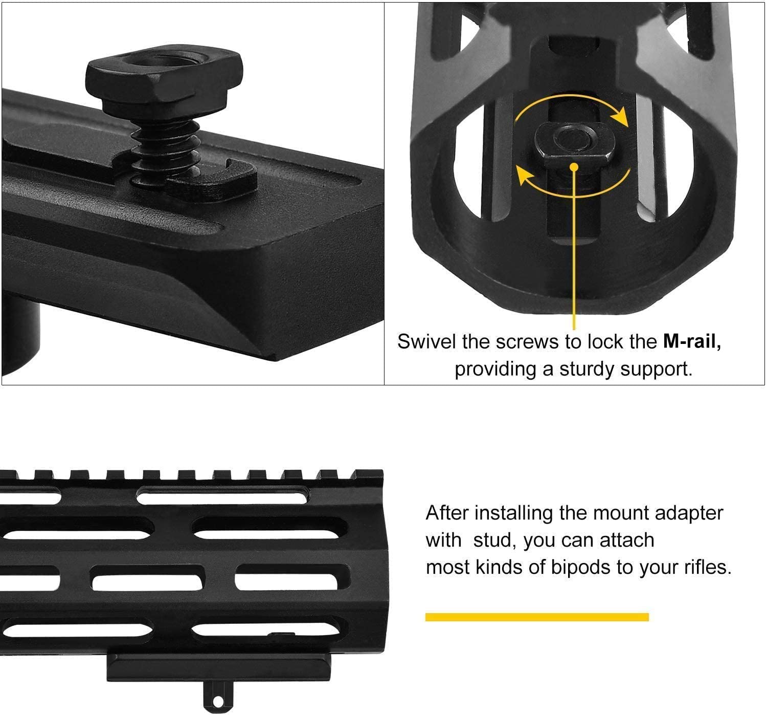 ワイルドスキー-ピカティニーハンドガードアダプター、m-lo - Bipod Rifle Mount のレビューと価格