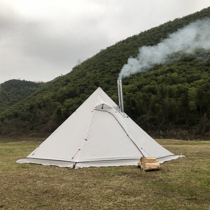 冬キャンプ用大型ピラミッドテント 3-5人用 ホットチムニー - Hunting Camp Outdoor Supplies のレビューと価格