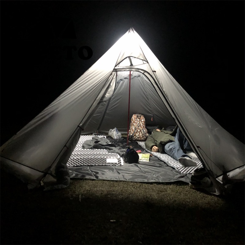 冬キャンプ用大型ピラミッドテント 3-5人用 ホットチムニー - Hunting Camp Outdoor Supplies のレビューと価格