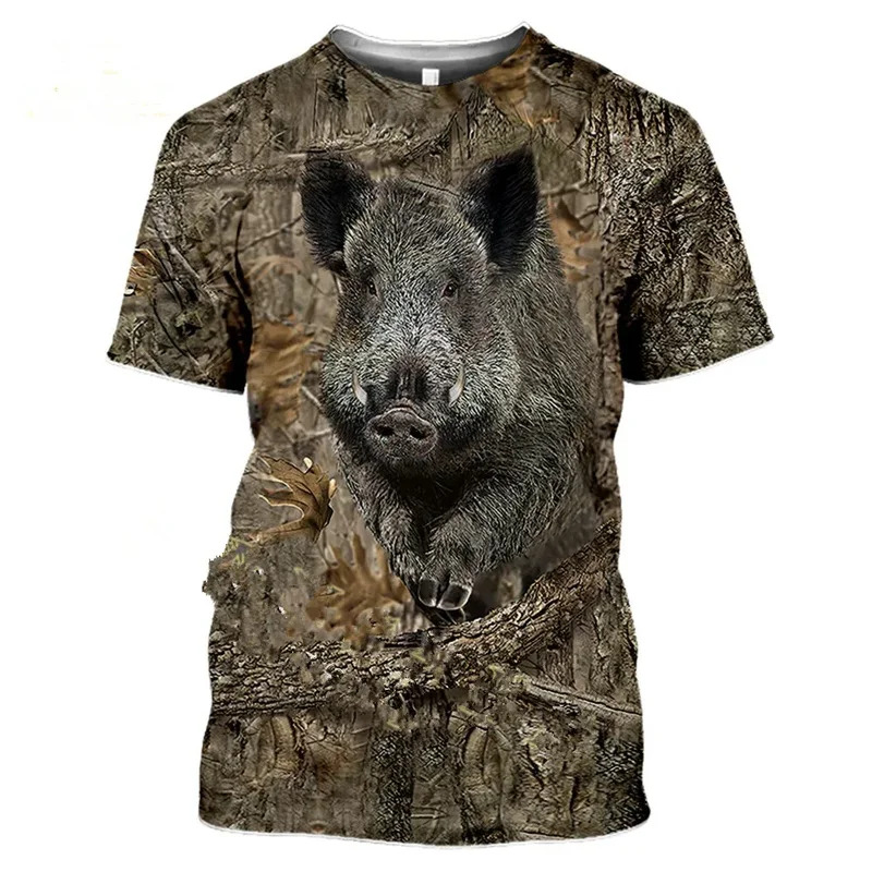 2026 迷彩狩猟動物イノシシ 3d Tシャツ夏カジュアルメ - Wildman Hunting & Outdoor Vanderbijlpark のレビューと価格